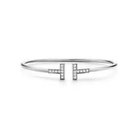 Tiffany Wire Bracele with Mother of pearl and Diamonds