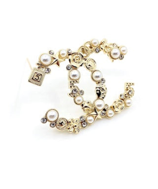 CHANEL Pearl Garden CC Floral Brooch