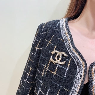 CHANEL Pearl Garden CC Floral Brooch