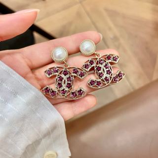 Chanel Signature Pearl Crystal CC Drop Earrings