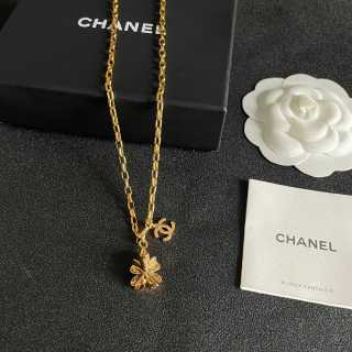 CHANEL Golden Bow CC Charm Necklace