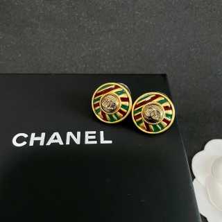 CHANEL Riviera Enamel Round Stud Earrings