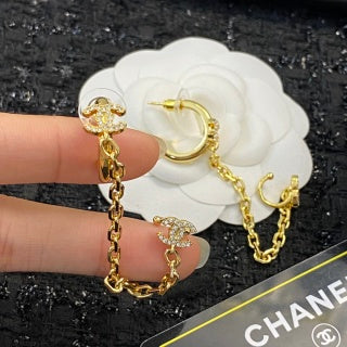 CHANEL Lavinia Chain Charm Drop Earrings