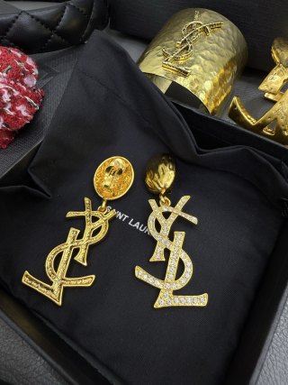 YSL Cassandre Pavé Signature Drop Earrings