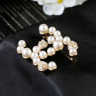 CHANEL Pearl Crescent CC Statement Brooch