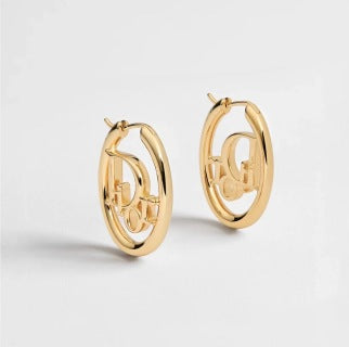 Dior Élan Logo Hoop Earrings
