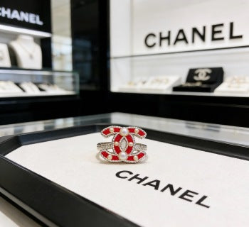 CHANEL Petal Emblem CC Statement Ring