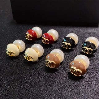 CHANEL Pearl Orbit CC Stud Earrings