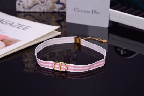 Dior Liora Ribbon Stripe Choker Necklace