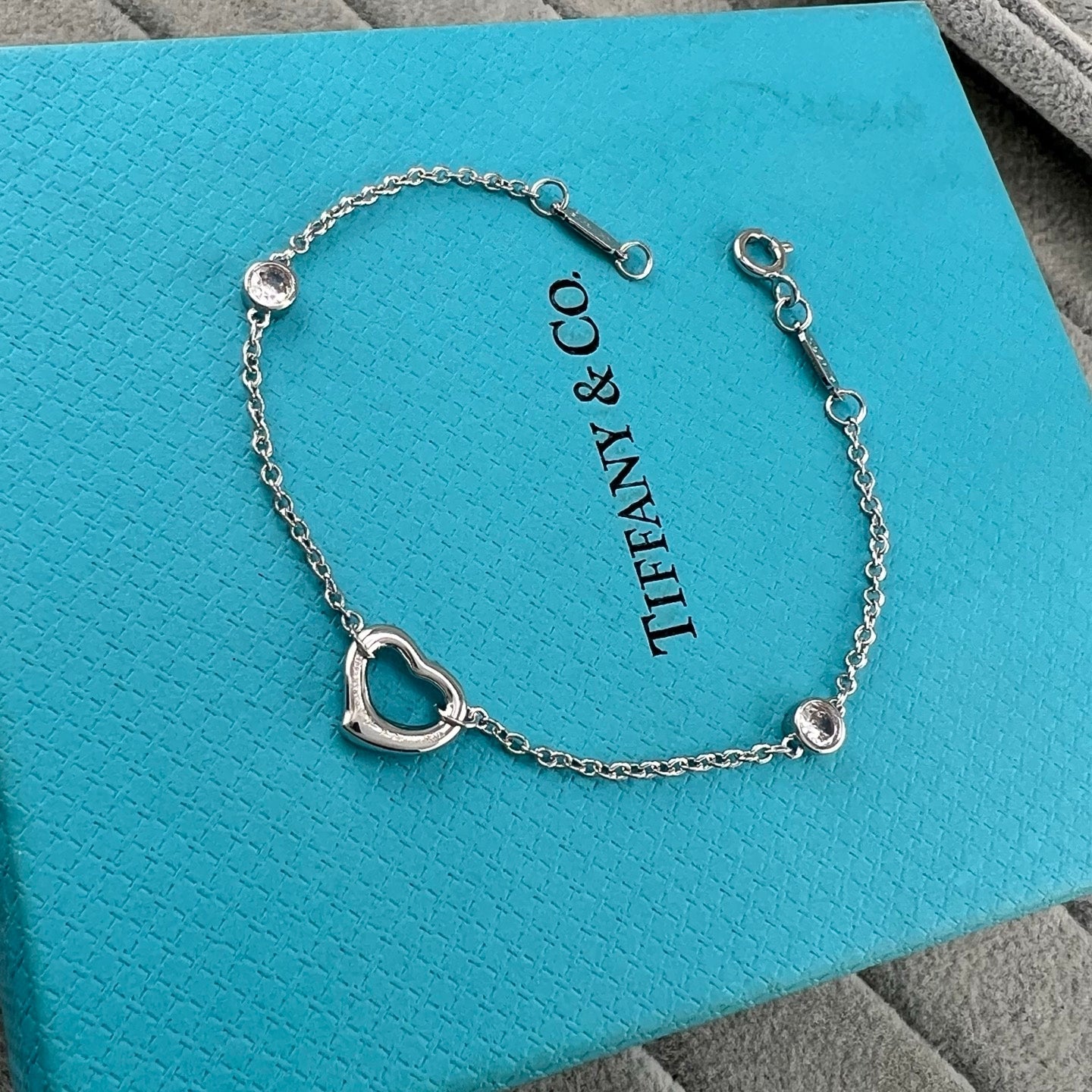 Tiffany Elsa Peretti Diamonds By The Yard Open Heart Bracelet