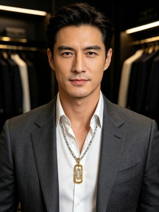 Bvlgari Silver Geometric Pendant Necklace – Elegant Luxury Jewelry
