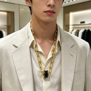 Bvlgari Tubogas Black & Gold Pendant Necklace – Iconic Luxury Collection