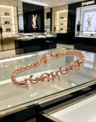 YSL Cassandre Rosé Chain Link Bracelet
