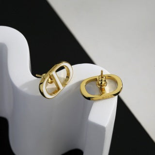 Dior Oblique Mini Logo Stud Earrings